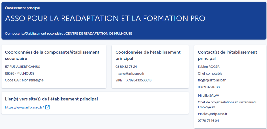 Page de la taxe d'apprentissage